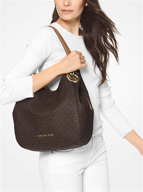 michael kors lillie large mit logo|Lillie Large Signature Logo Shoulder Bag .